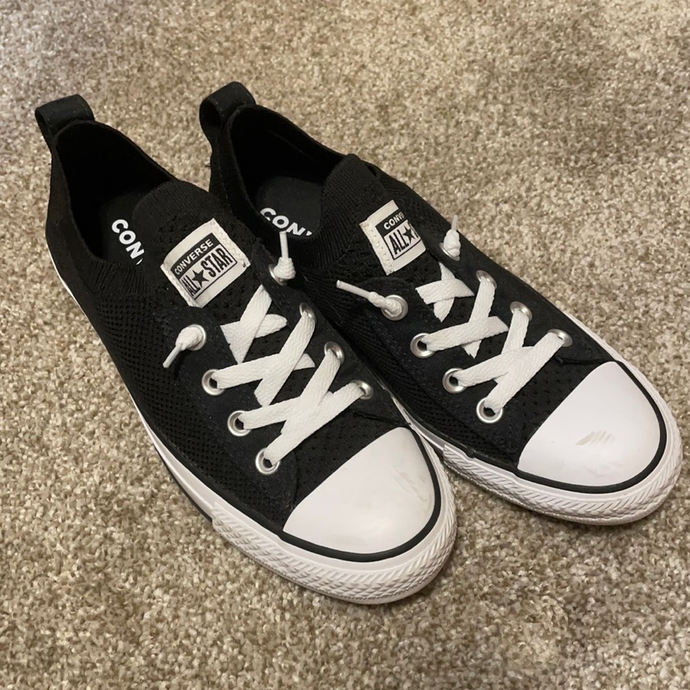 Black knit converse